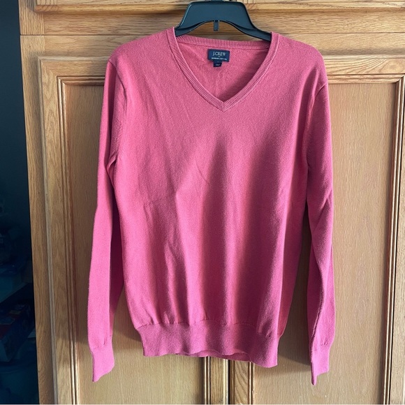 J.Crew men’s Pink /coral V-Neck Sweater size small cotton/nylon/labor de merinos - Picture 1 of 5